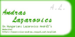 andras lazarovics business card